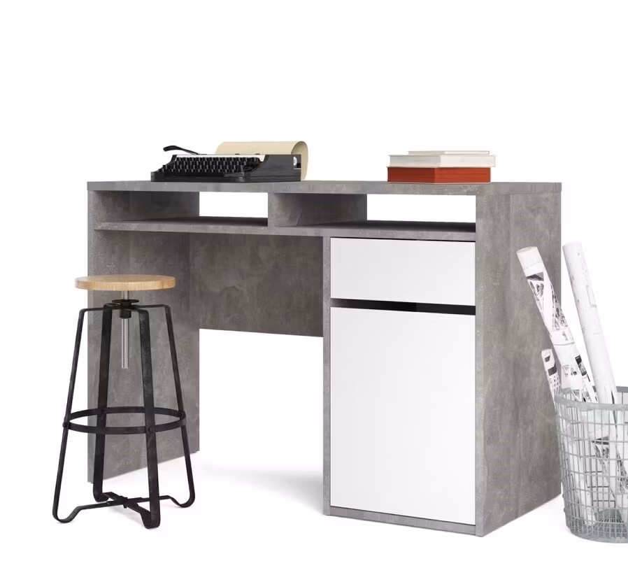 FUNCTION 70488 BETONG/VIT Skrivbord