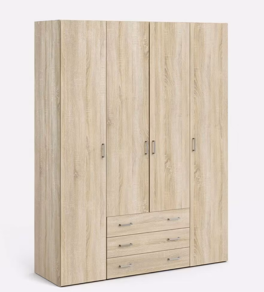 SPACE 70410 EK Garderob med 4 dörrar och 3 lådor