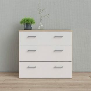 SPACE 70408 VIT / EK Byrå med 3 lådor