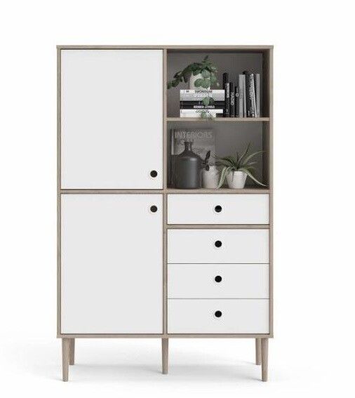 ROME WHITE 66303 Skåp med 2 dörrar och 4 lådor