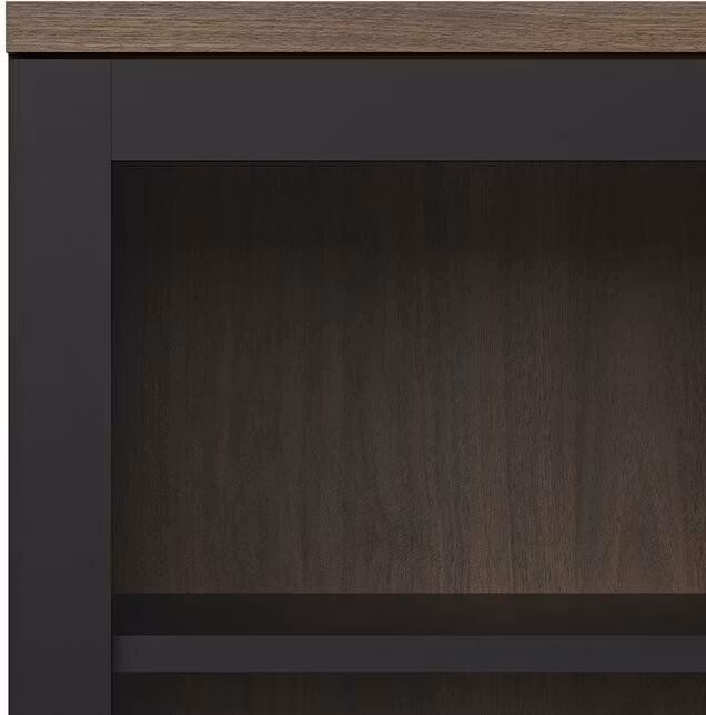 AGAVE SVART/VALNÖT Vitrinskåp med 2 dörrar