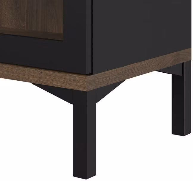 AGAVE SVART/VALNÖT Vitrinskåp med 2 dörrar