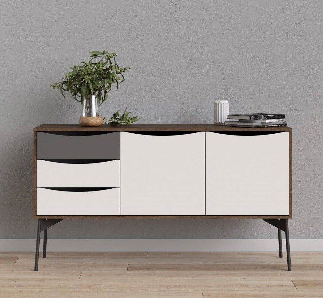 FUR WALNUT 86133 Skänk med 2 dörrar och 3 lådor