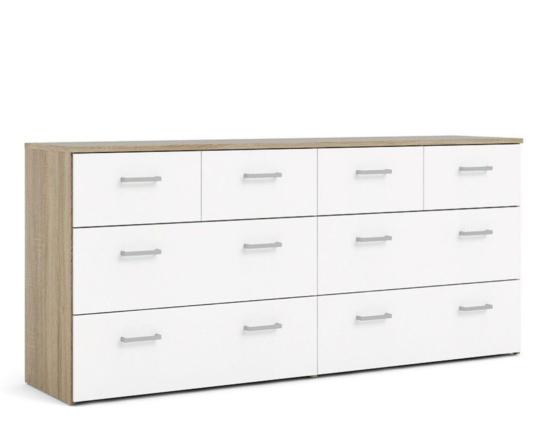 SPACE 70406 VIT / EK Byrå med 8 lådor
