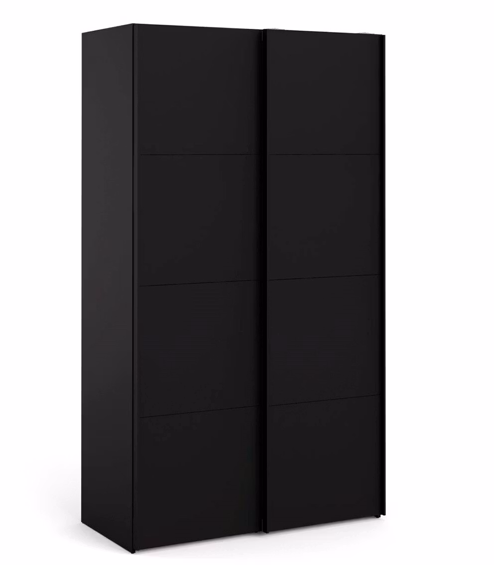 FIRENZE SVART 122 cm Garderob med skjutdörrar