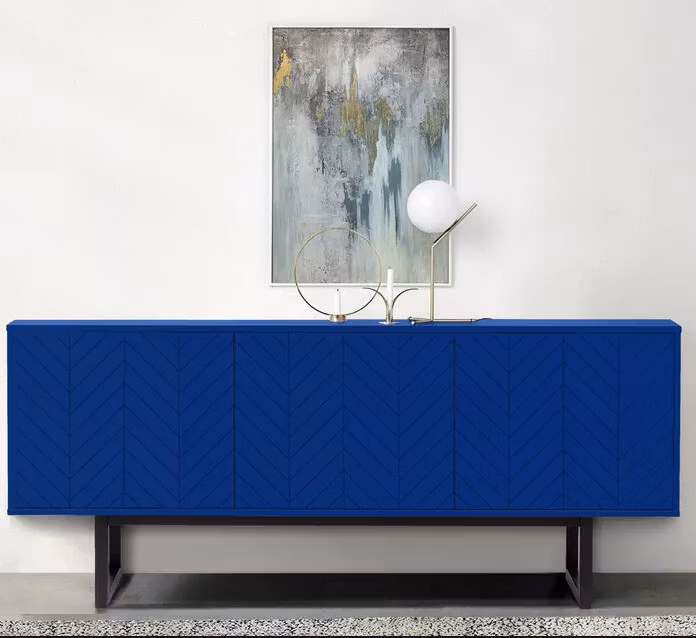 CAMDEN HERRINGBONE PRINT BLUE Sideboard