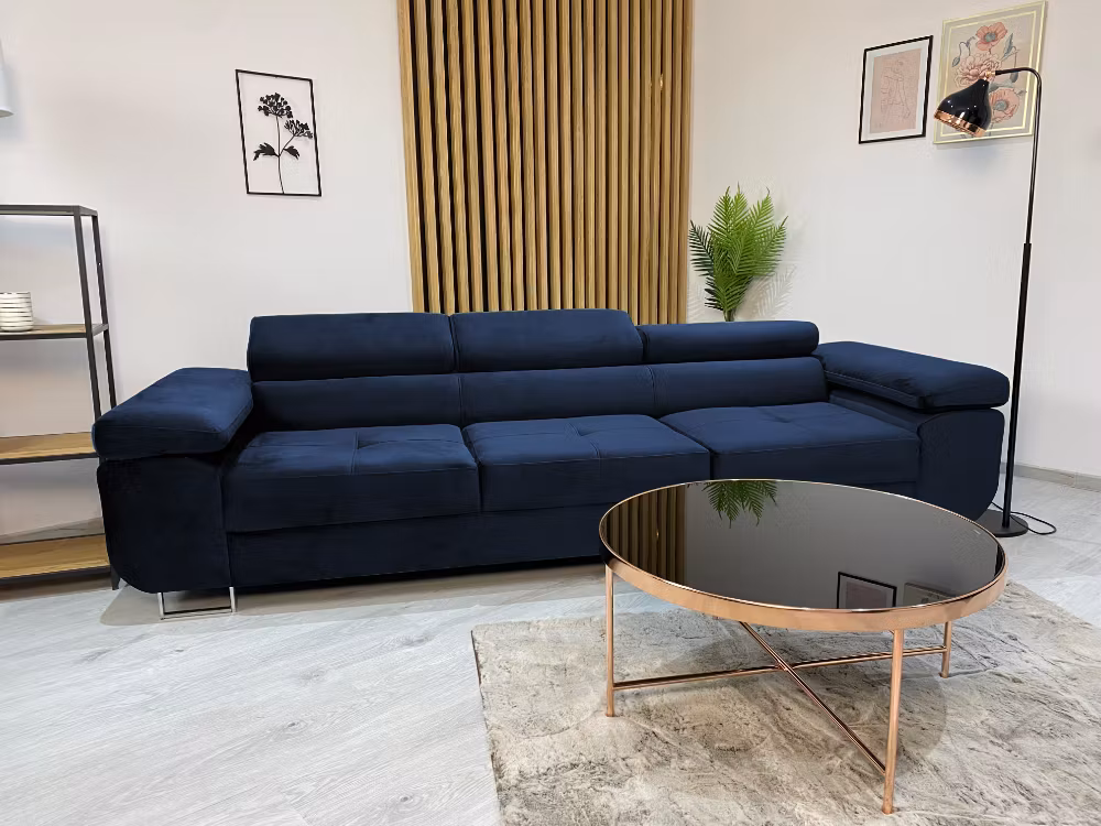 Soffa 3-sits ANDRE Marinblå sammet