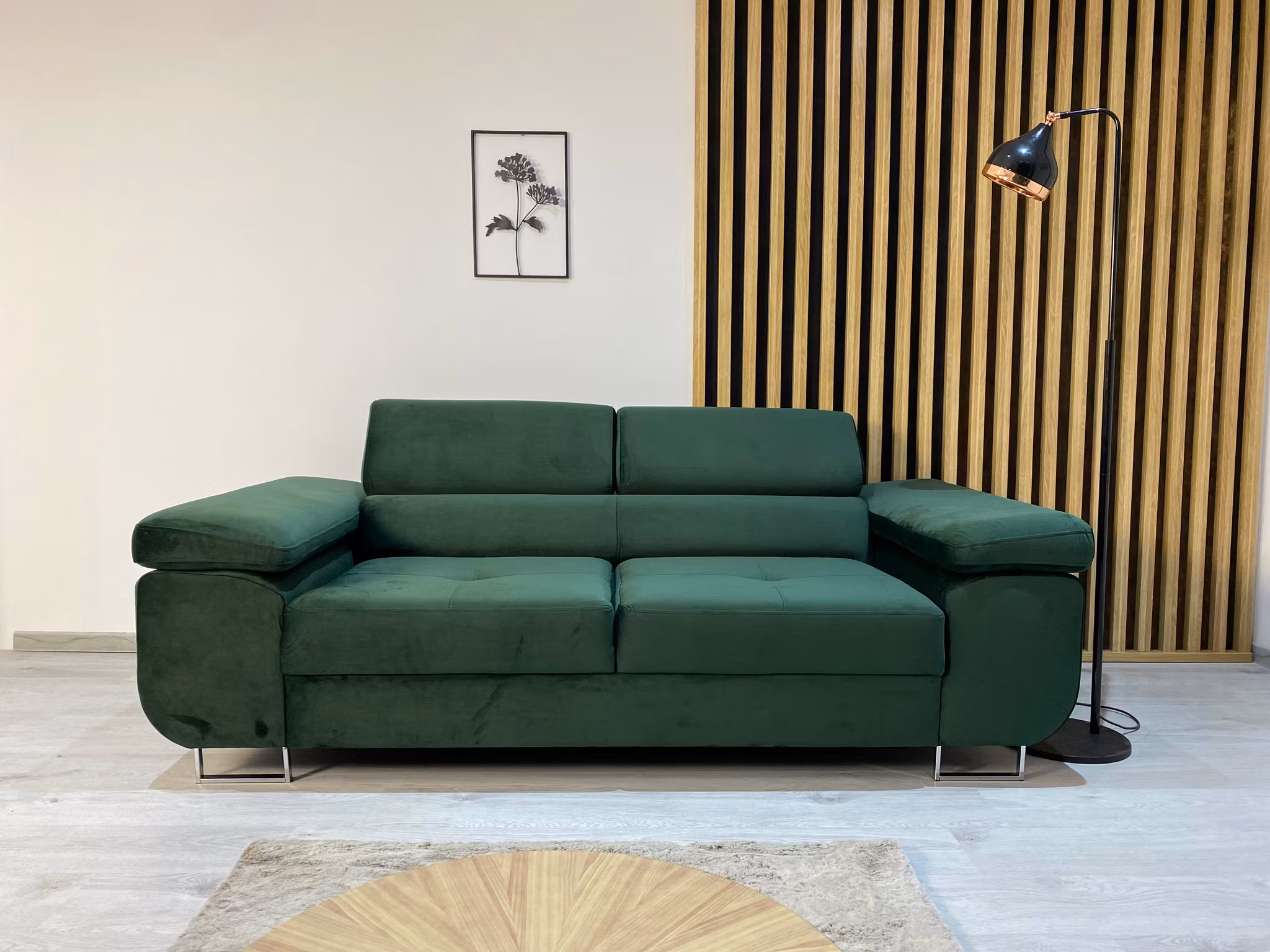 Soffa 2-sits Mörkgrön sammet - ANDRE