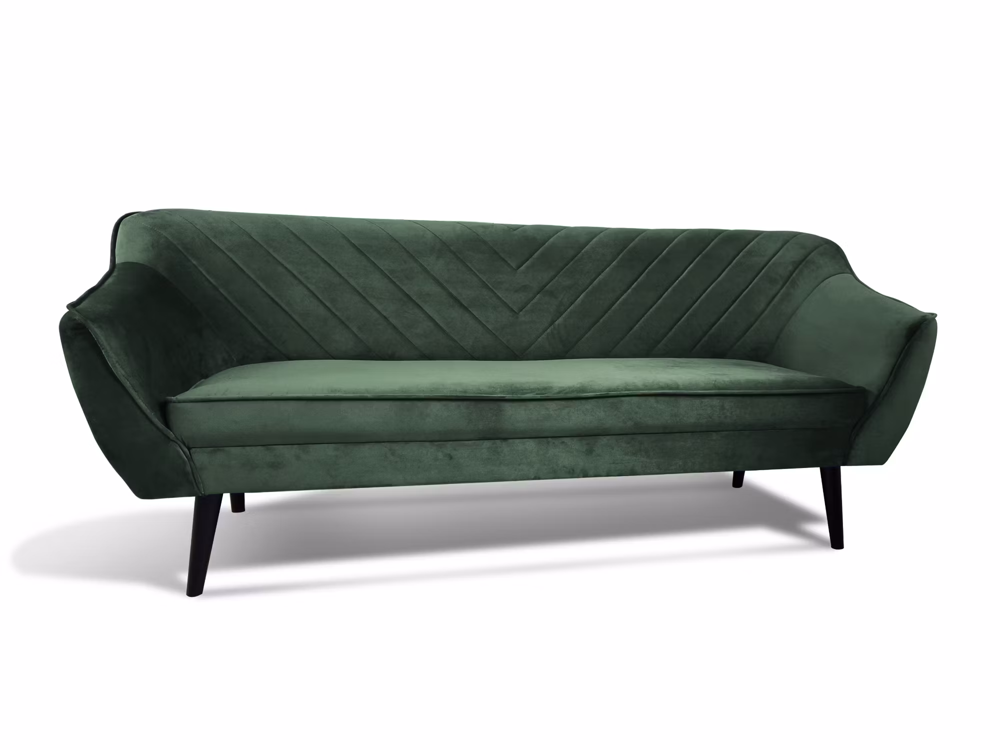 Soffa 3-sits Mörkgrön sammet - DESIRE