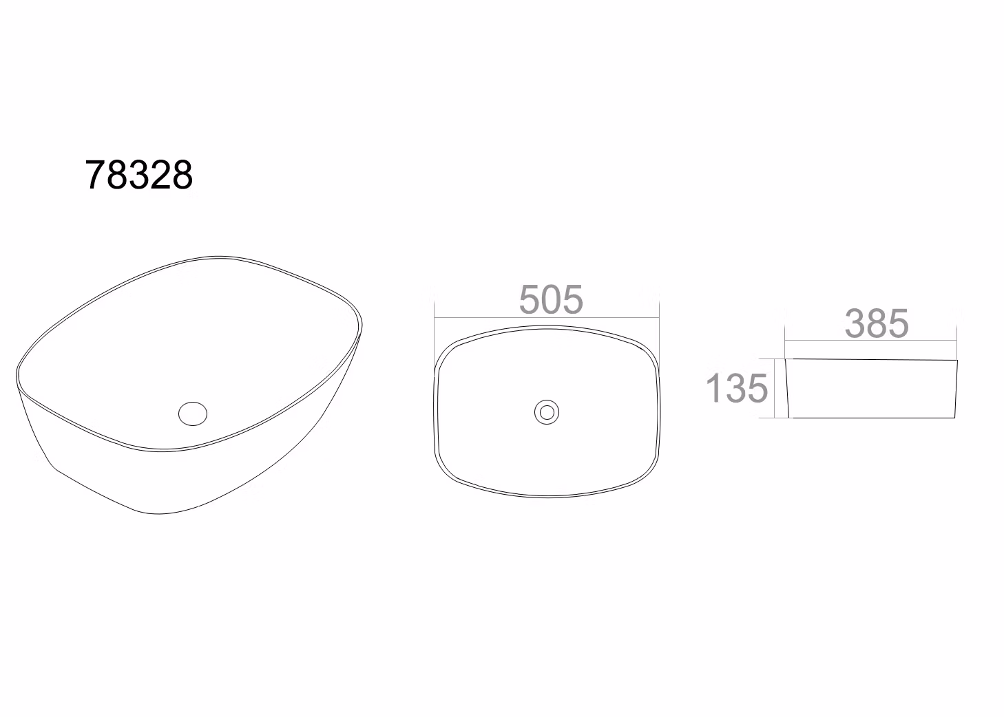 Anna MH1 fristående matt grått tvättställ - Comad