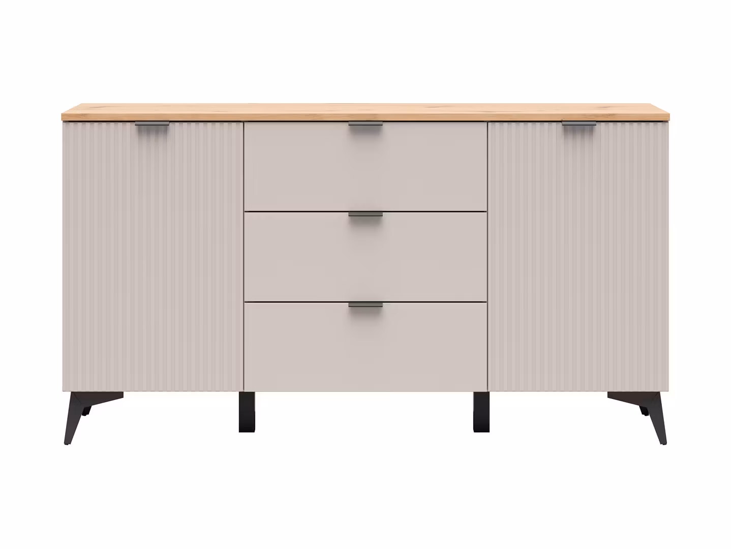 Velton byrå 150 cm – modern byrå i Kashmirfärg med 2 dörrar & 3 lådor