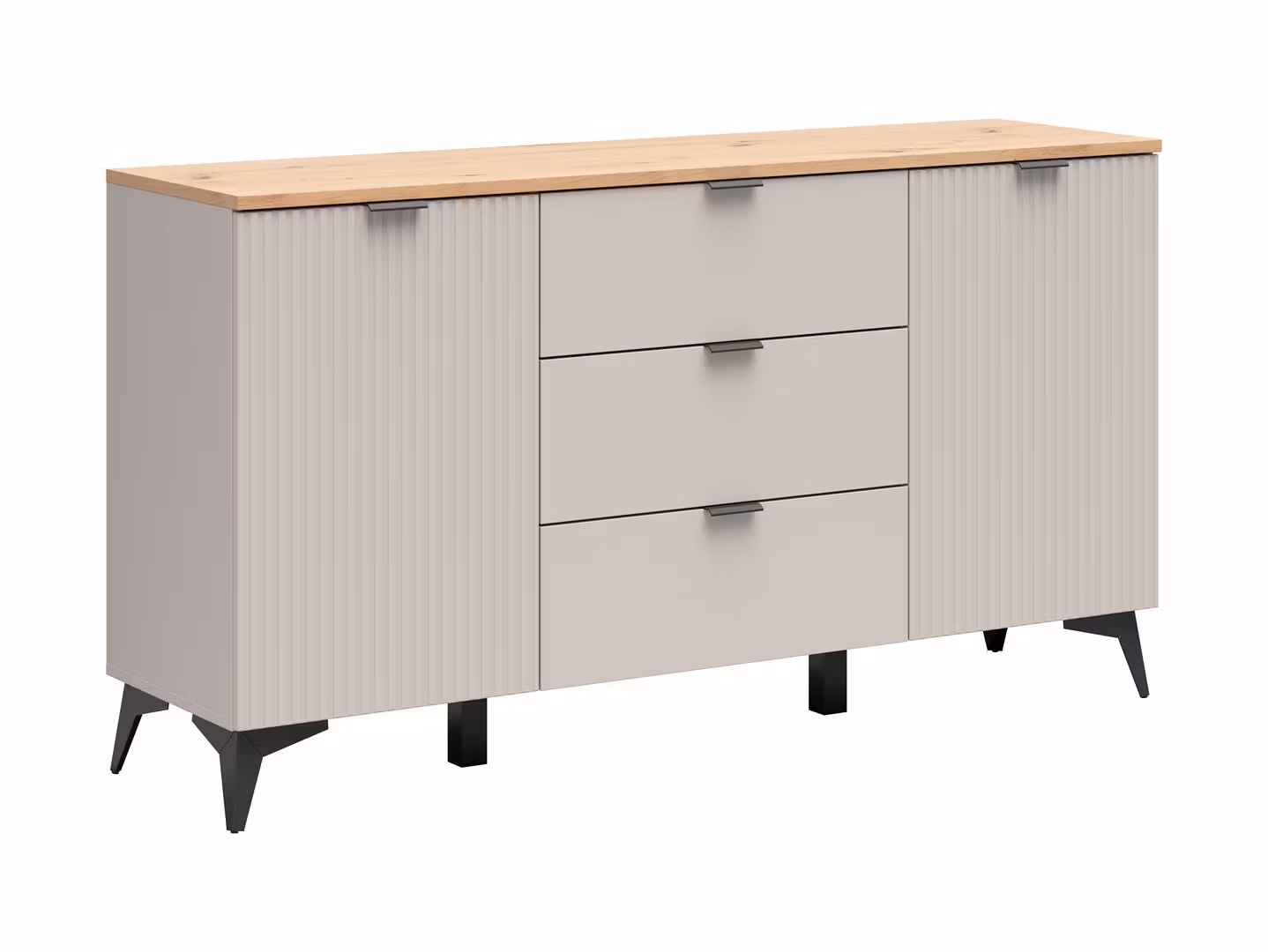 Velton byrå 150 cm – modern byrå i Kashmirfärg med 2 dörrar & 3 lådor