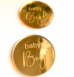 Baby shower Akryl dekor “baby  girl “ set 5 st