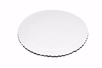 Tårtbricka VIT- vågig kant 20 cm