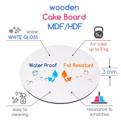 SET Bakelsebricka HDF Vit 8x8cm, 3 mm 100 st