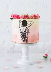 Linjär dekor-kvinna bland löv, SILVER