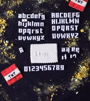 MINI ALFABET STÄMPLAR Minecraft stil