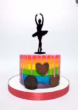 Cake topper BALLERINA i svart akryl