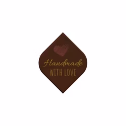 Mörkchoklad dekor: HANDMADE WITH LOVE( set 60 st)