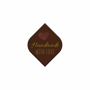 Mörkchoklad dekor: HANDMADE WITH LOVE( set 60 st)