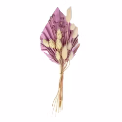 Topper: Palmblad och torkade blommor PASTEL VIOLET