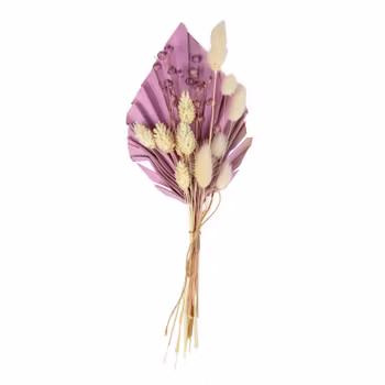 Topper: Palmblad och torkade blommor PASTEL VIOLET
