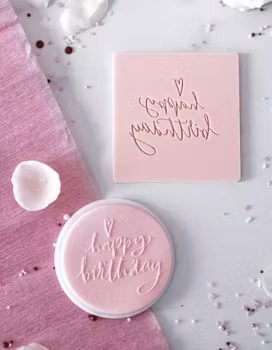 COOKIE EMBOSSER/ Dekorativ stämpel "Happy Birthday”"