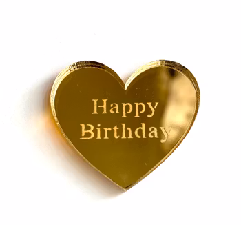 Akryl dekor “Happy Birthday ” Hjärta