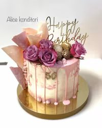 Cake topper Happy Birthday guld