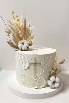 Dekor/ topper guld kors 8 cm