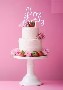 Cake topper Happy Birthday guld