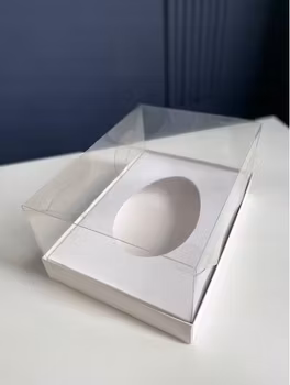 Genomskinlig box för 1 st Åggformade bakelser/chokladägg /tårtor