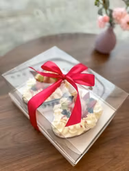 Genomskinlig box för 2 st Åggformade bakelser/chokladägg /tårtor