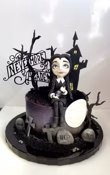 Cake topper/  NEVERMORE ACADEMY- SVART