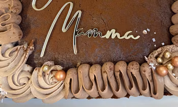 Cake topper MAMMA , guld