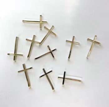 Dekor/ mini topper guld kors  10 st