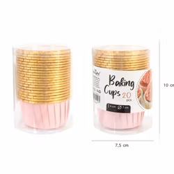 Muffinsform cupcakes Rosa/Guld Metallic- 20 st