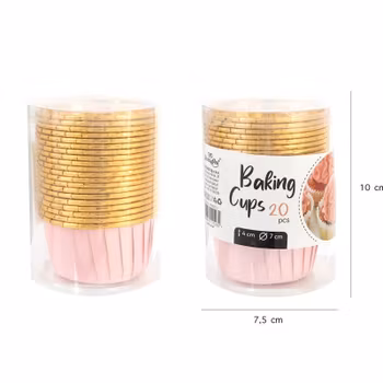 Muffinsform cupcakes Rosa/Guld Metallic- 20 st