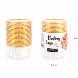 Muffinsform cupcakes Vit/ Guld Metallic- 20 st