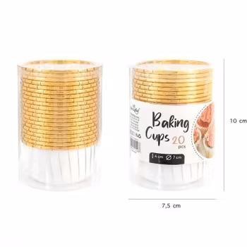 Muffinsform cupcakes Vit/ Guld Metallic- 20 st