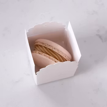 Pärlvit macarons box för 1 st macarons