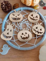 Halloween pumpor- tags , akryl  set 5 st