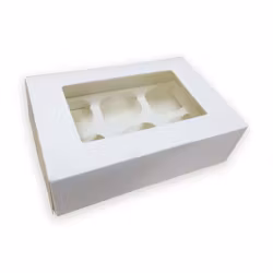 Cupcake box för 6 st cupcakes vit