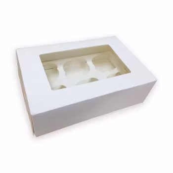 Cupcake box för 6 st cupcakes vit