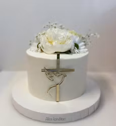 Dekor/  ett kors med en duva, 12 cm
