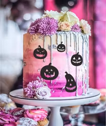 Halloween pumpor, akryl set 5 st