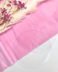 Separator tårtbricka 16 cm – rund, genomskinlig med hål för stödstav