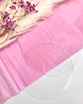 Separator tårtbricka 16 cm – rund, genomskinlig med hål för stödstav