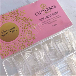Glitterbels Clear Pinched Square Tipper - REFILL