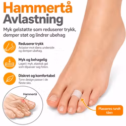 Hammertåavlastning med tåfeste – silikon høyre